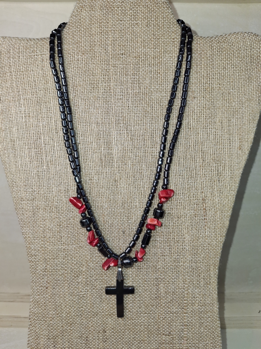 2 Hematite Beaded Necklaces